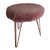 Rose Quartz faux fur upholstered stool with hairpin legs