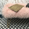 Blush Pink standard size mongolian upholstered metallic hairpin leg bench  