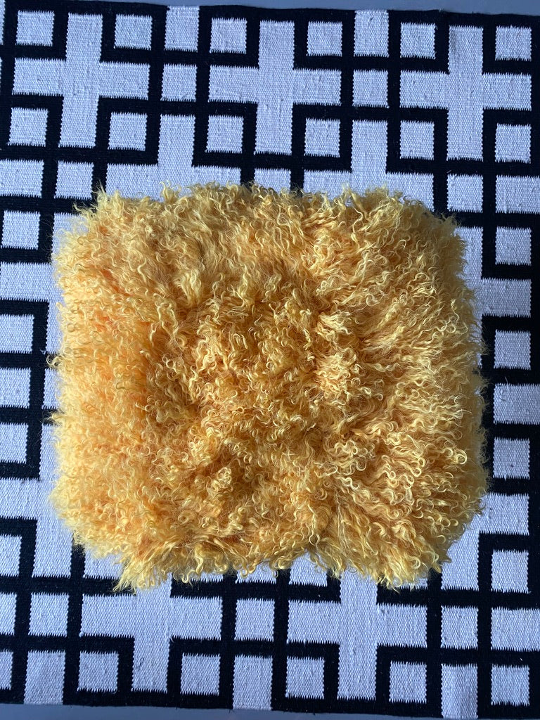 square mongolian console stool