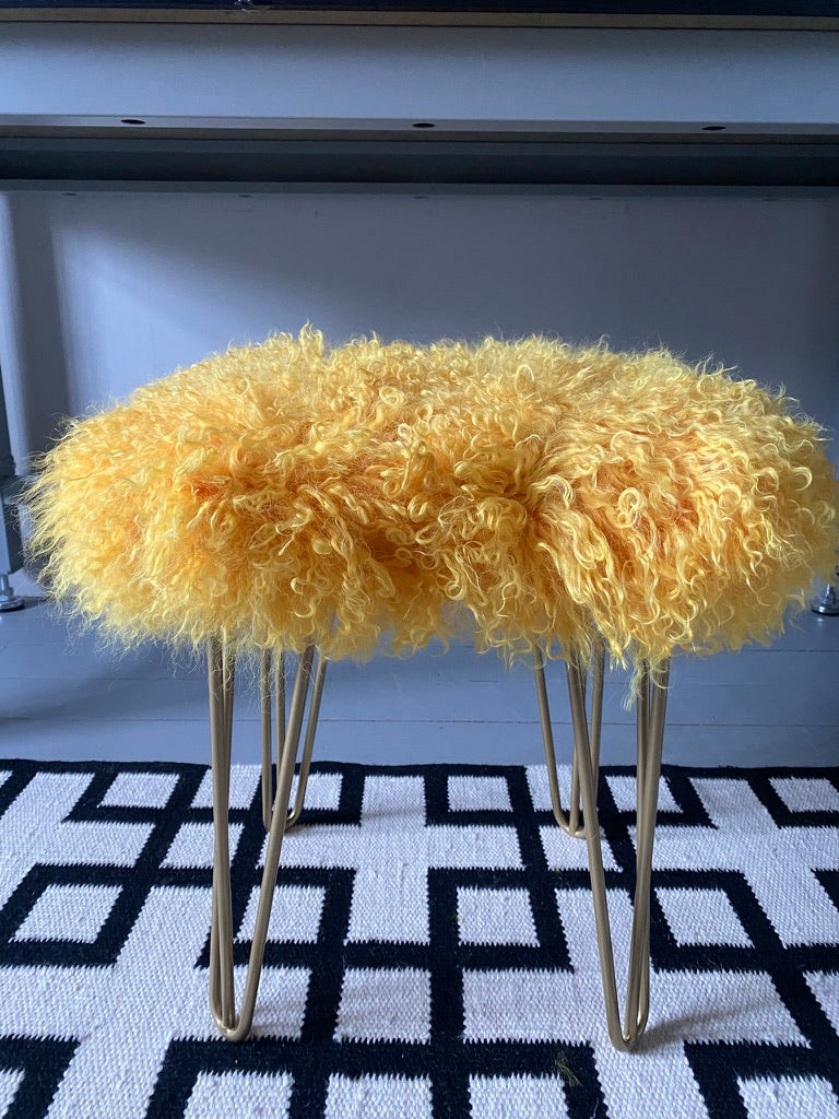 square mongolian console stool