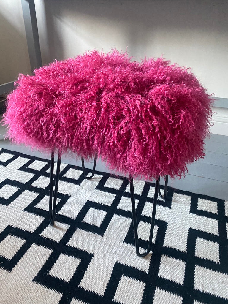 square mongolian console stool