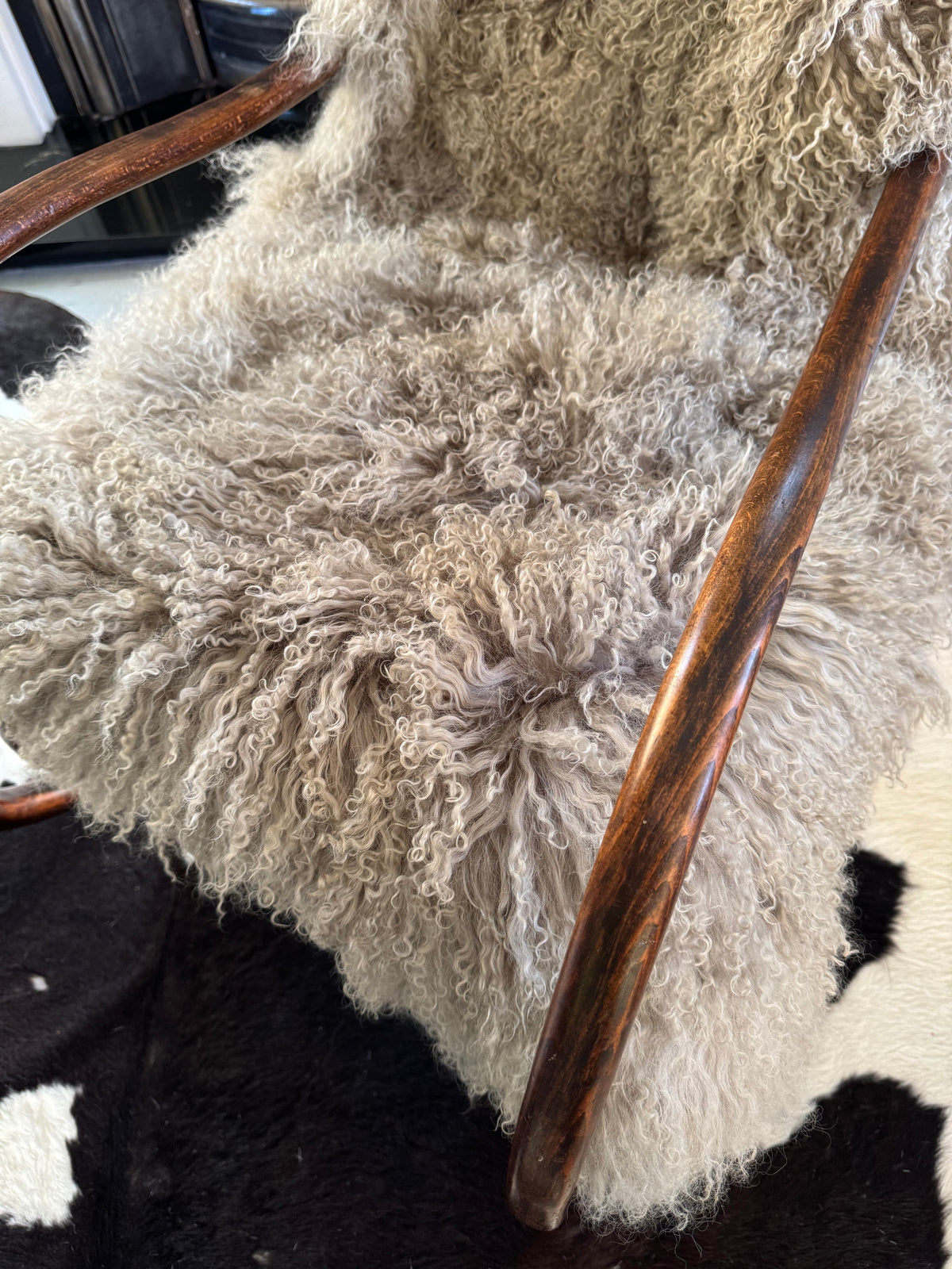 sandstone beige mongolian sheepskin throw 