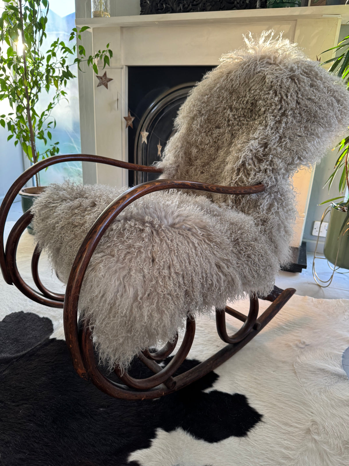 sandstone beige mongolian sheepskin throw 