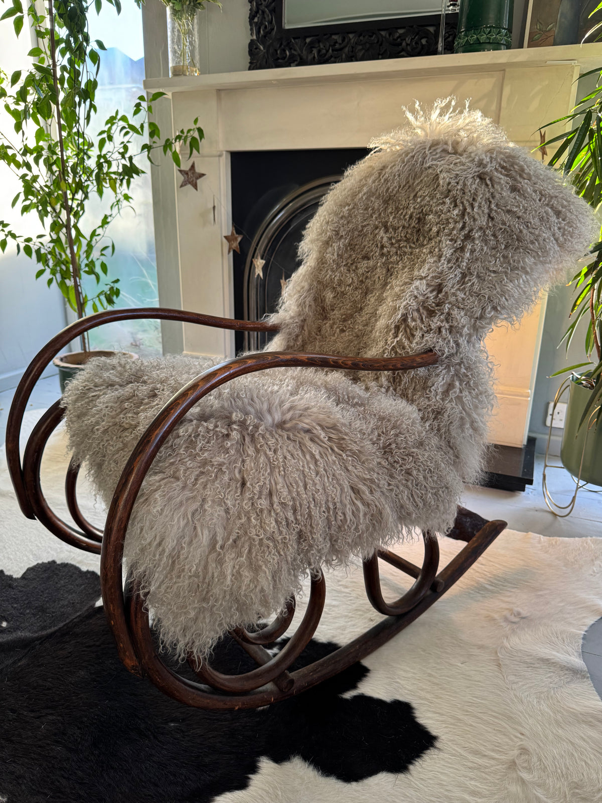 sandstone beige mongolian sheepskin throw 