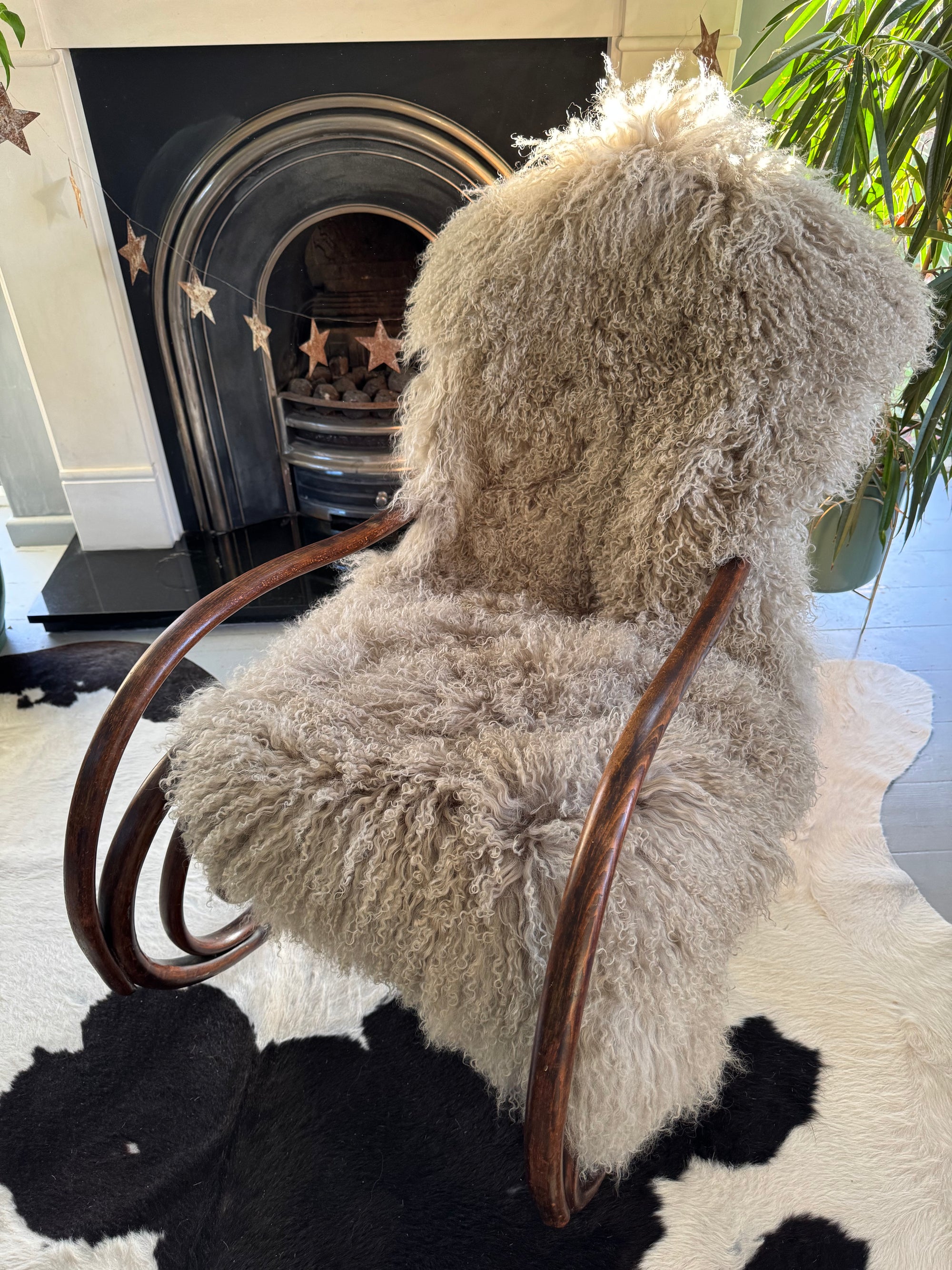 sandstone beige mongolian sheepskin throw 