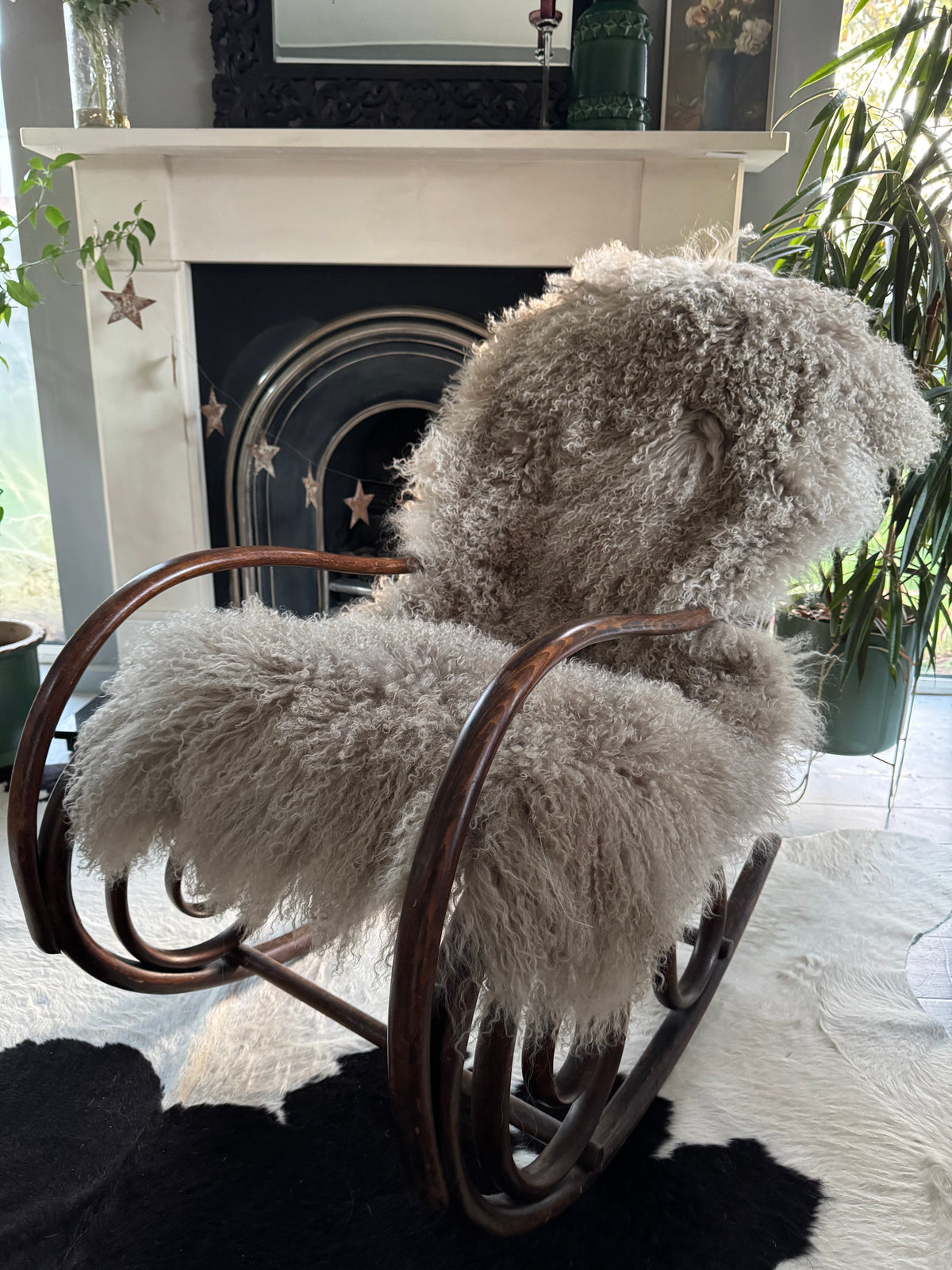 Sandstone Mongolian Sheepskin Throw