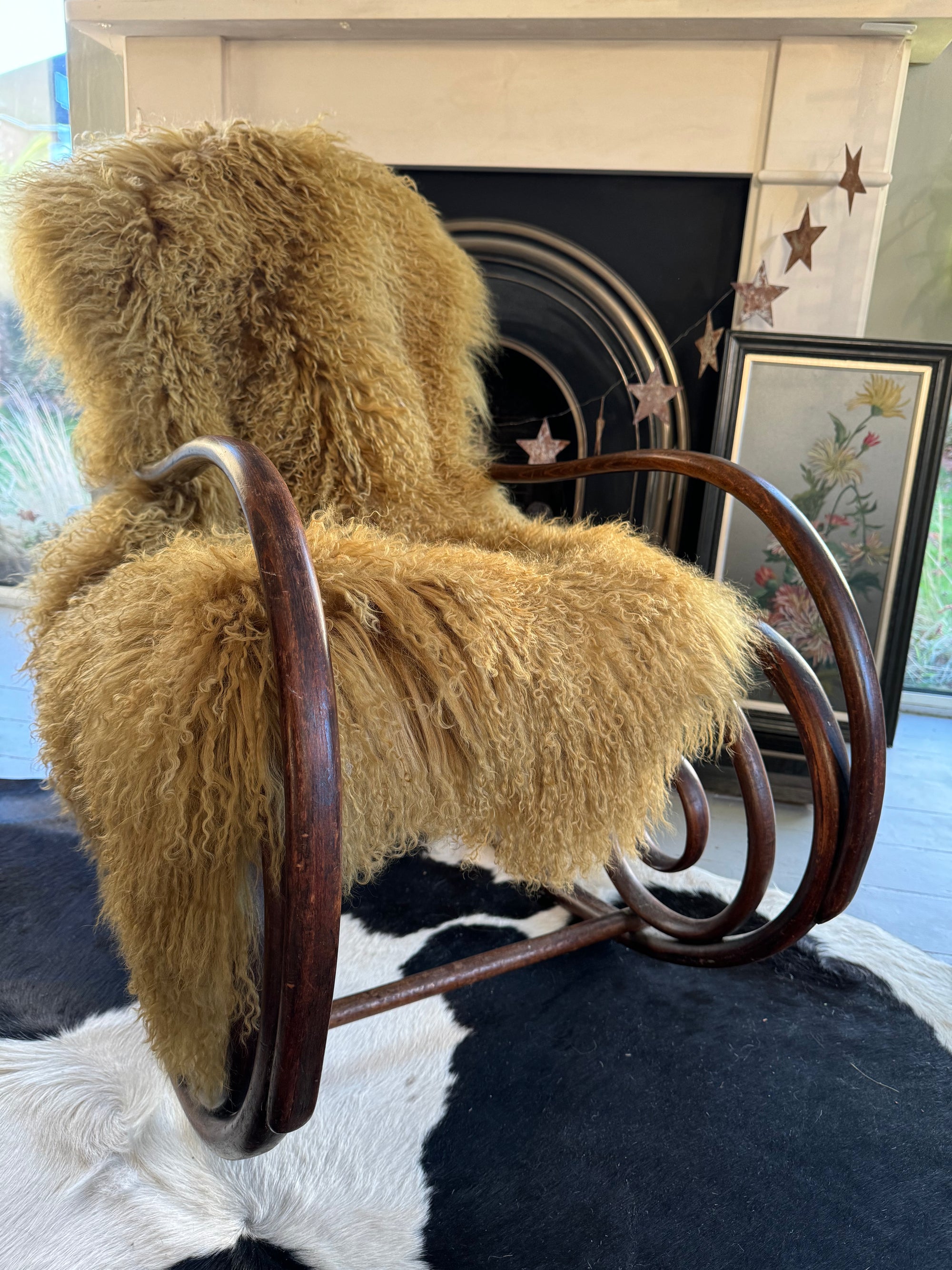 Savannah Mongolian Sheepskin Throw