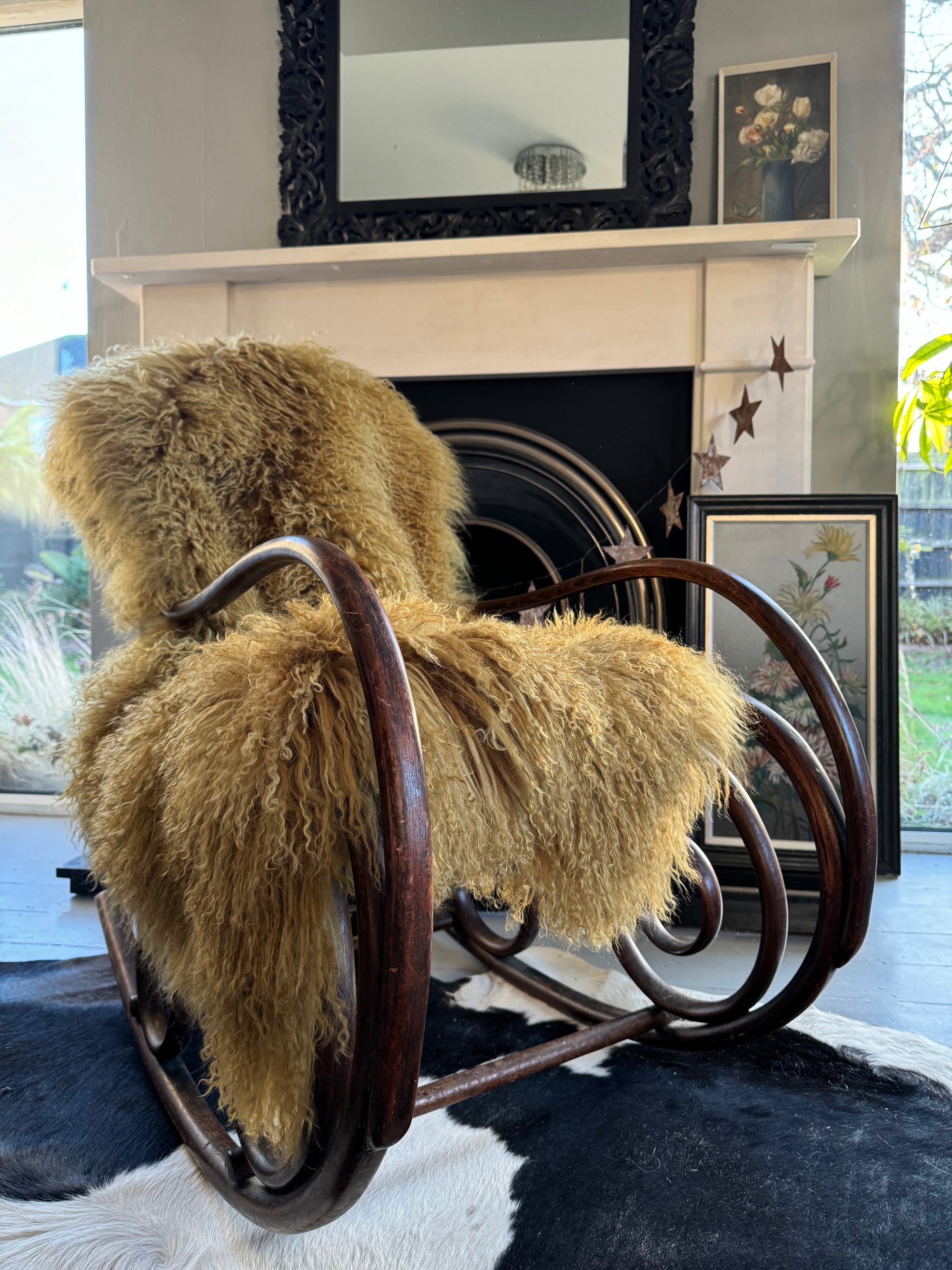 Savannah Mongolian Sheepskin Throw