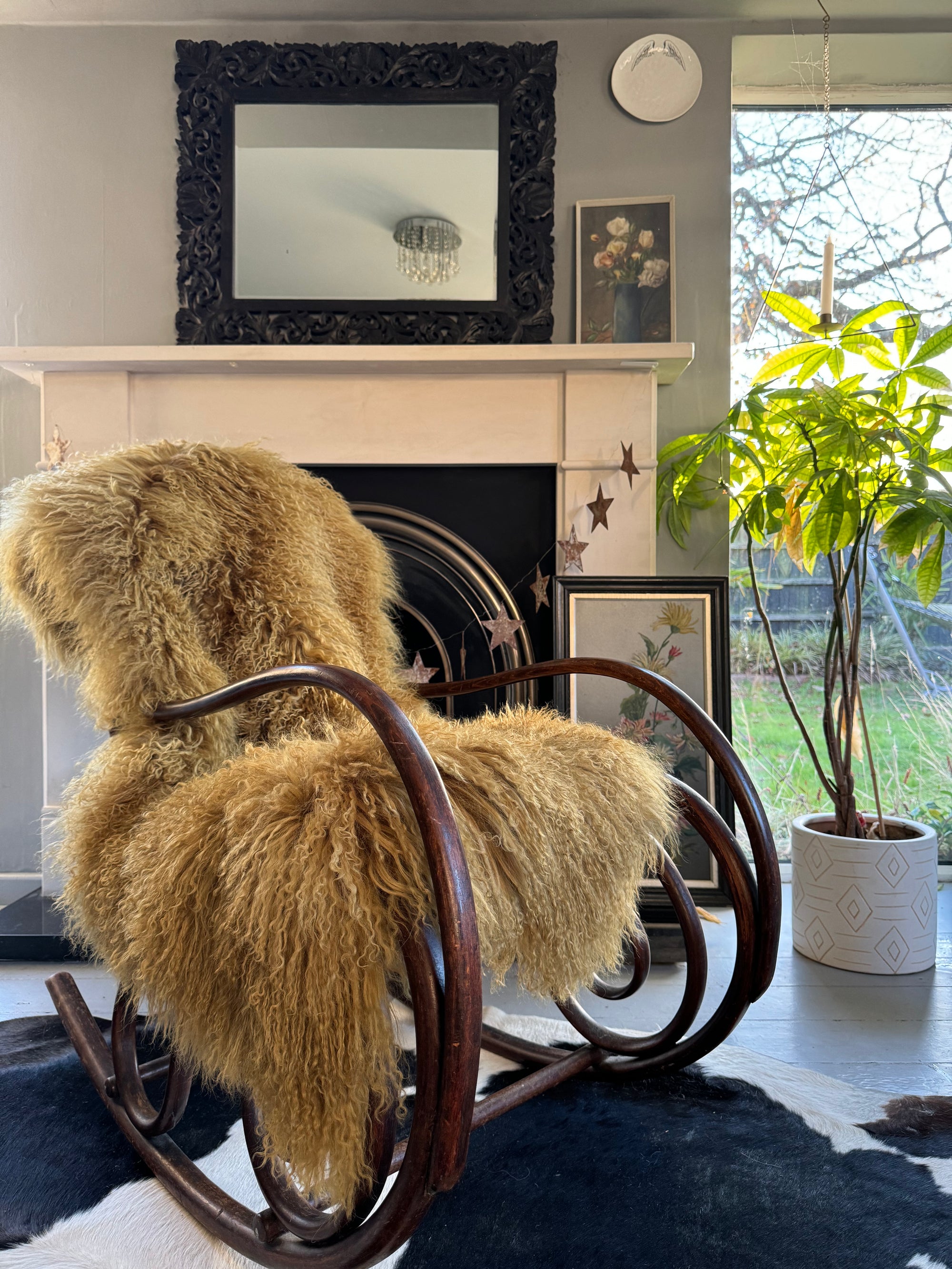 Savannah Mongolian Sheepskin Throw