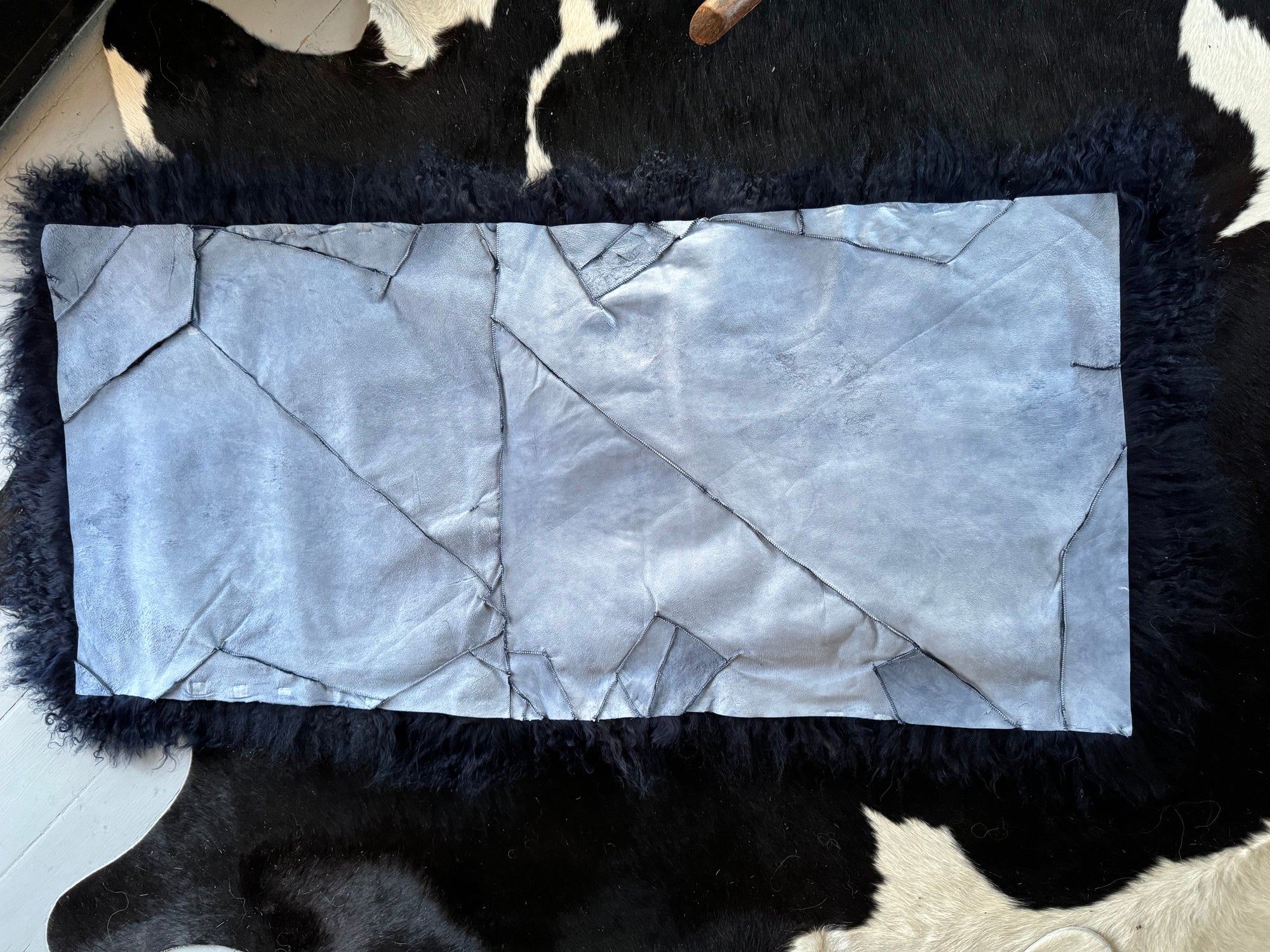 Classic Blue Mongolian Sheepskin Throw