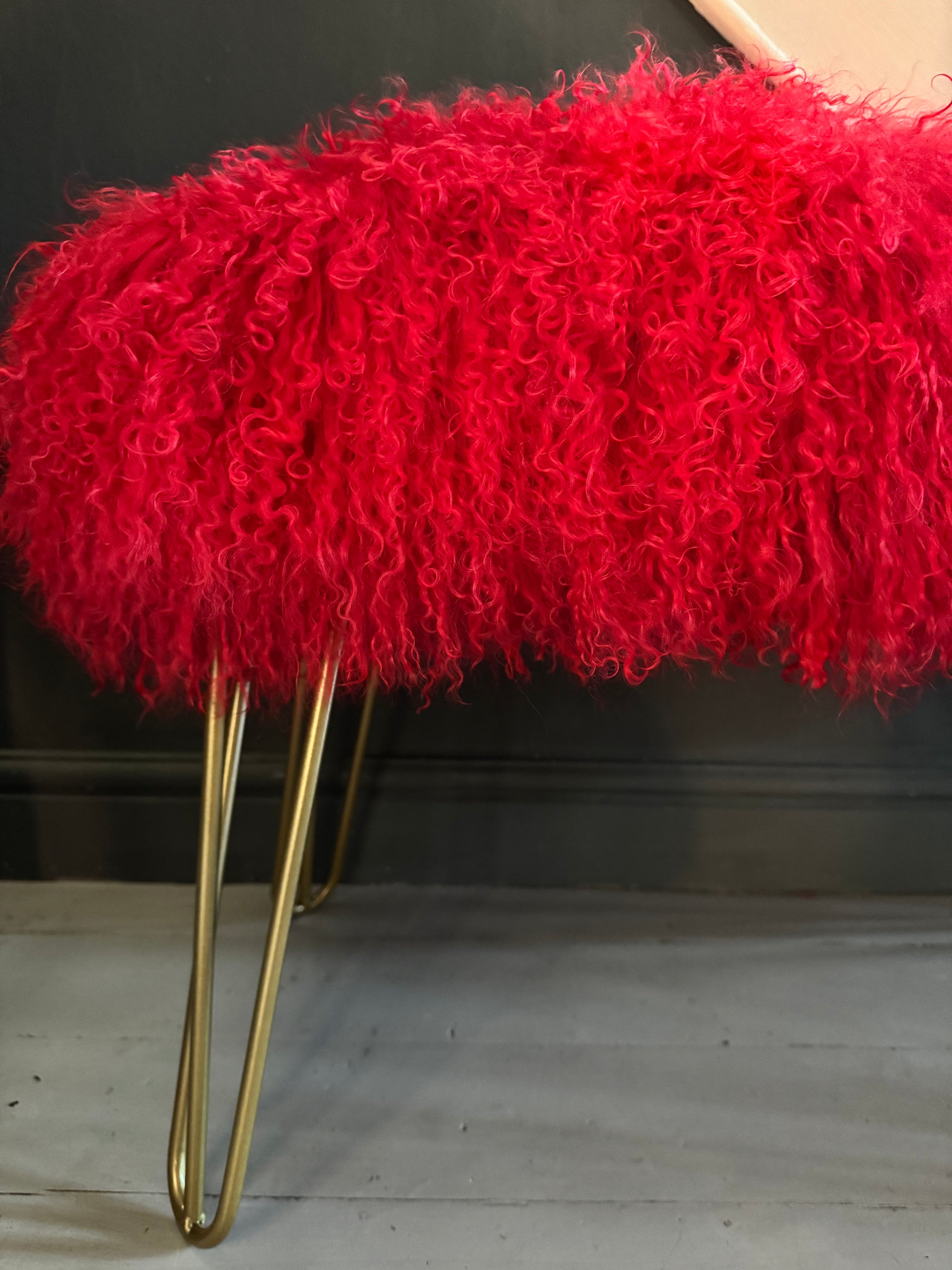 CHERRY RED Mongolian Bench