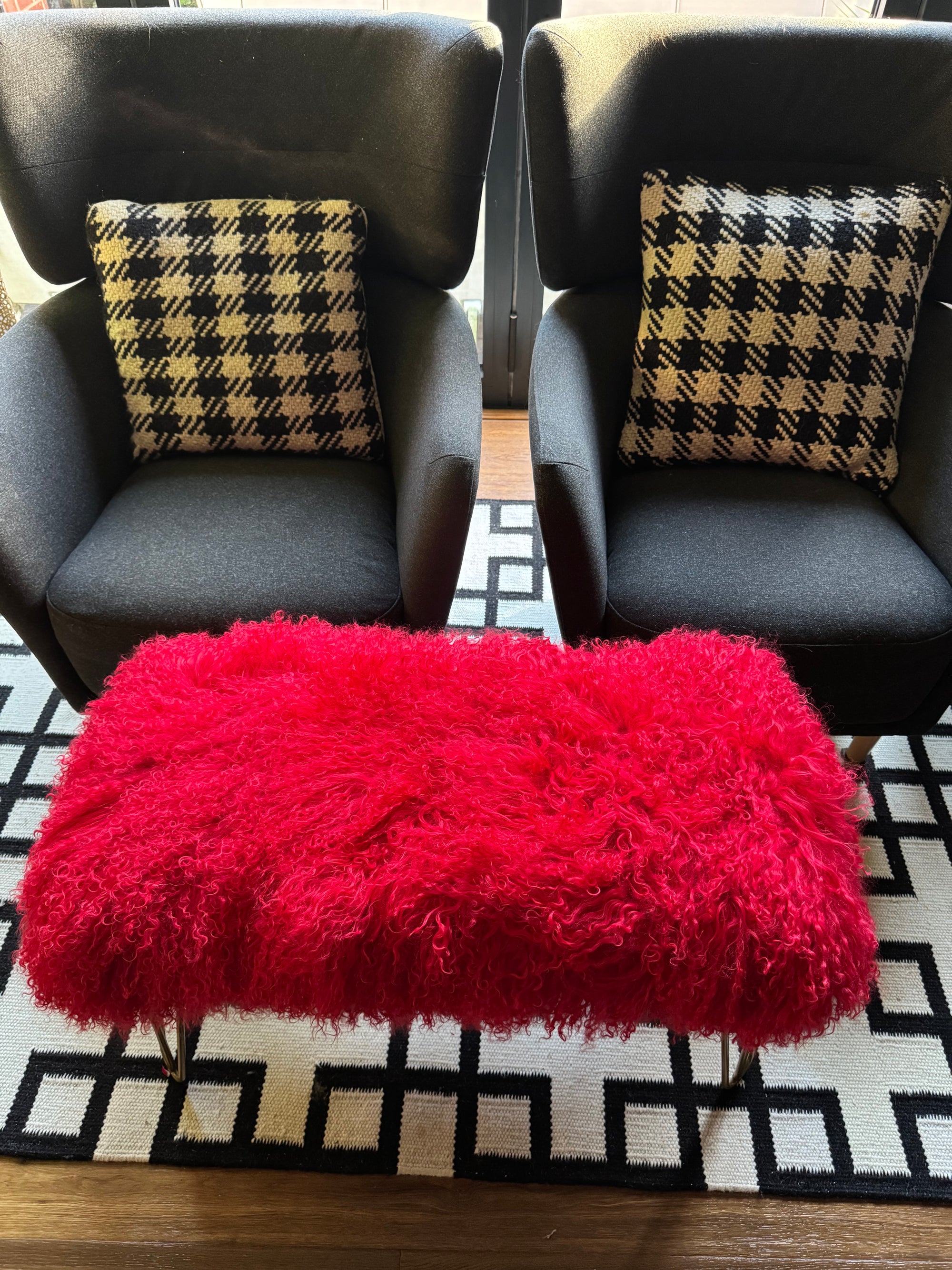 CHERRY RED Mongolian Bench