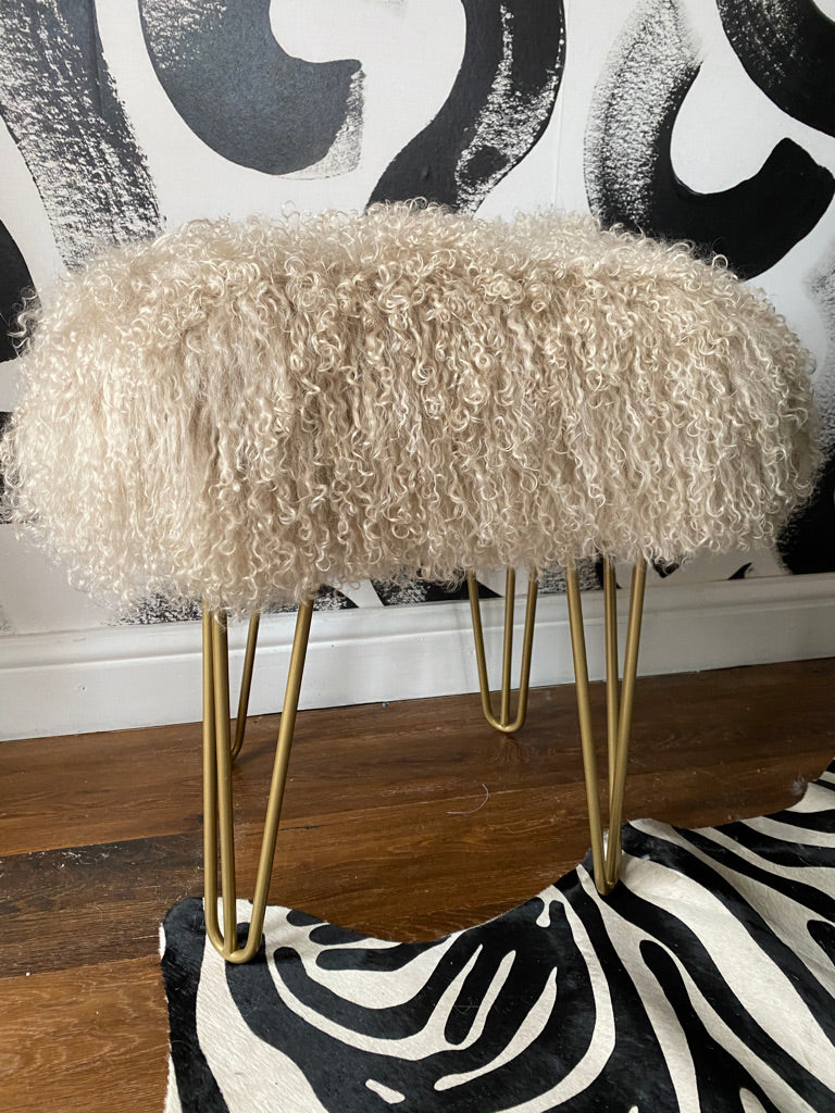 square mongolian console stool