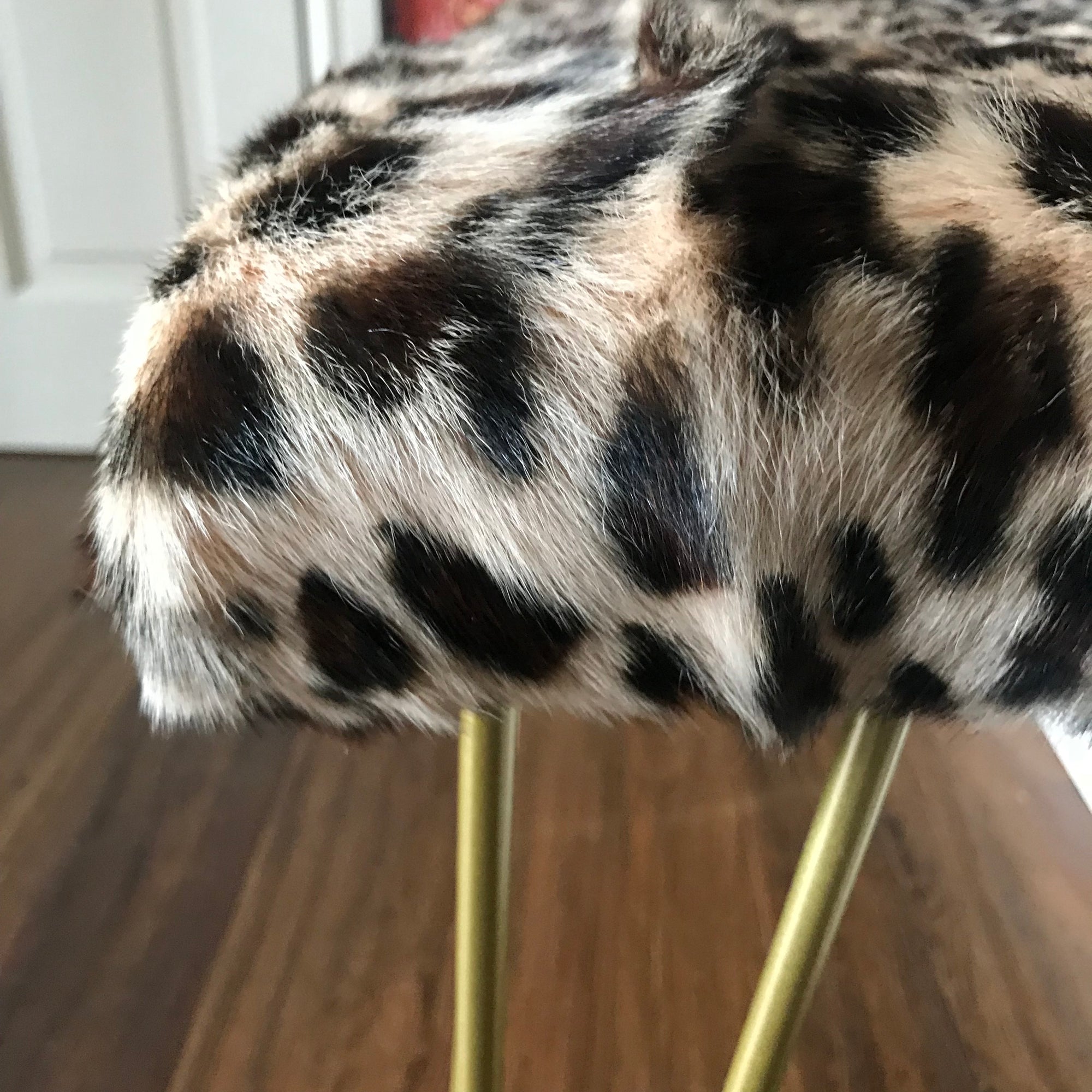 Animal Print Upholstered Bench