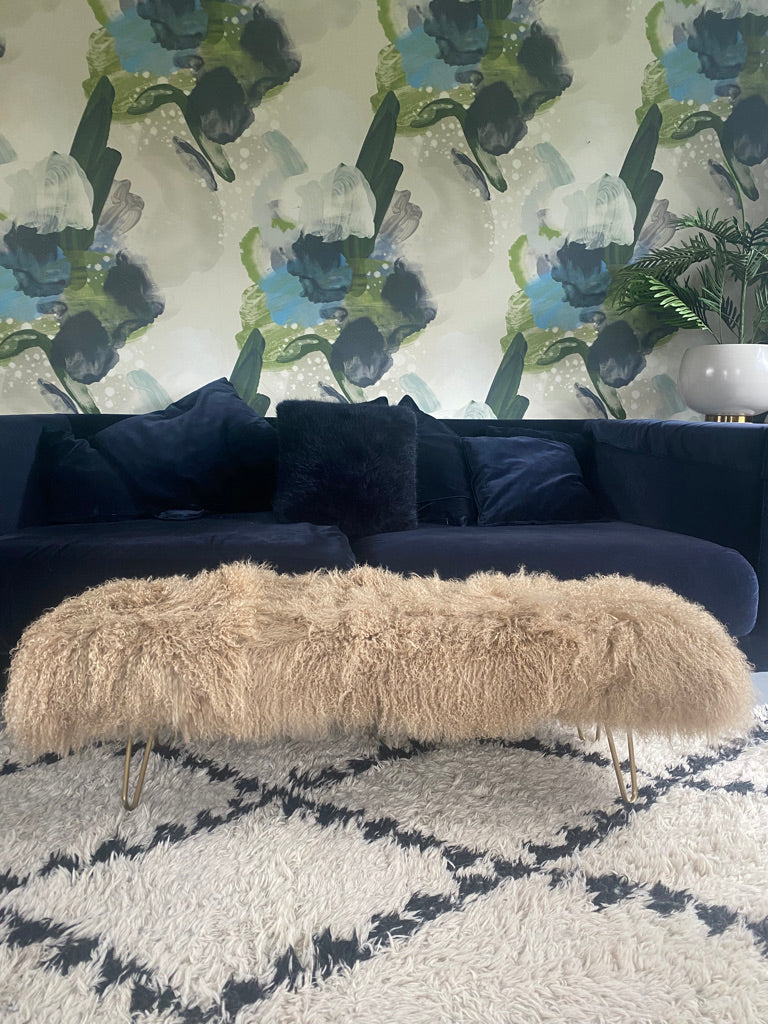 Caramel Mongolian Footstool