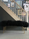 black Mongolian Sheepskin bench