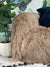 Caramel beige brown Mongolian Sheepskin throw sheet rug