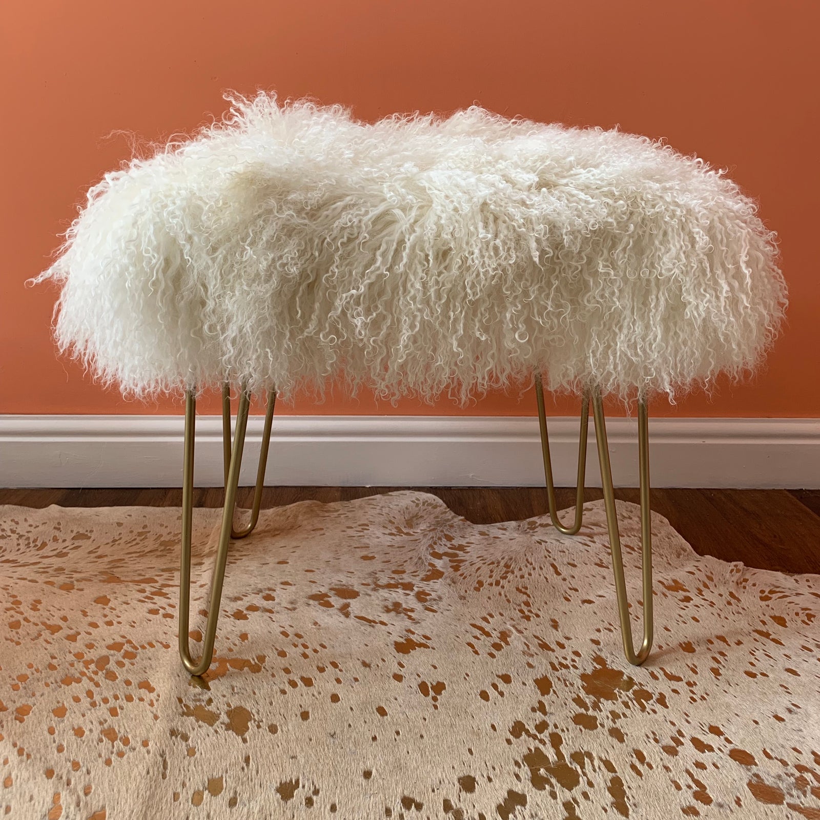 Almost square Mongolian console stool 