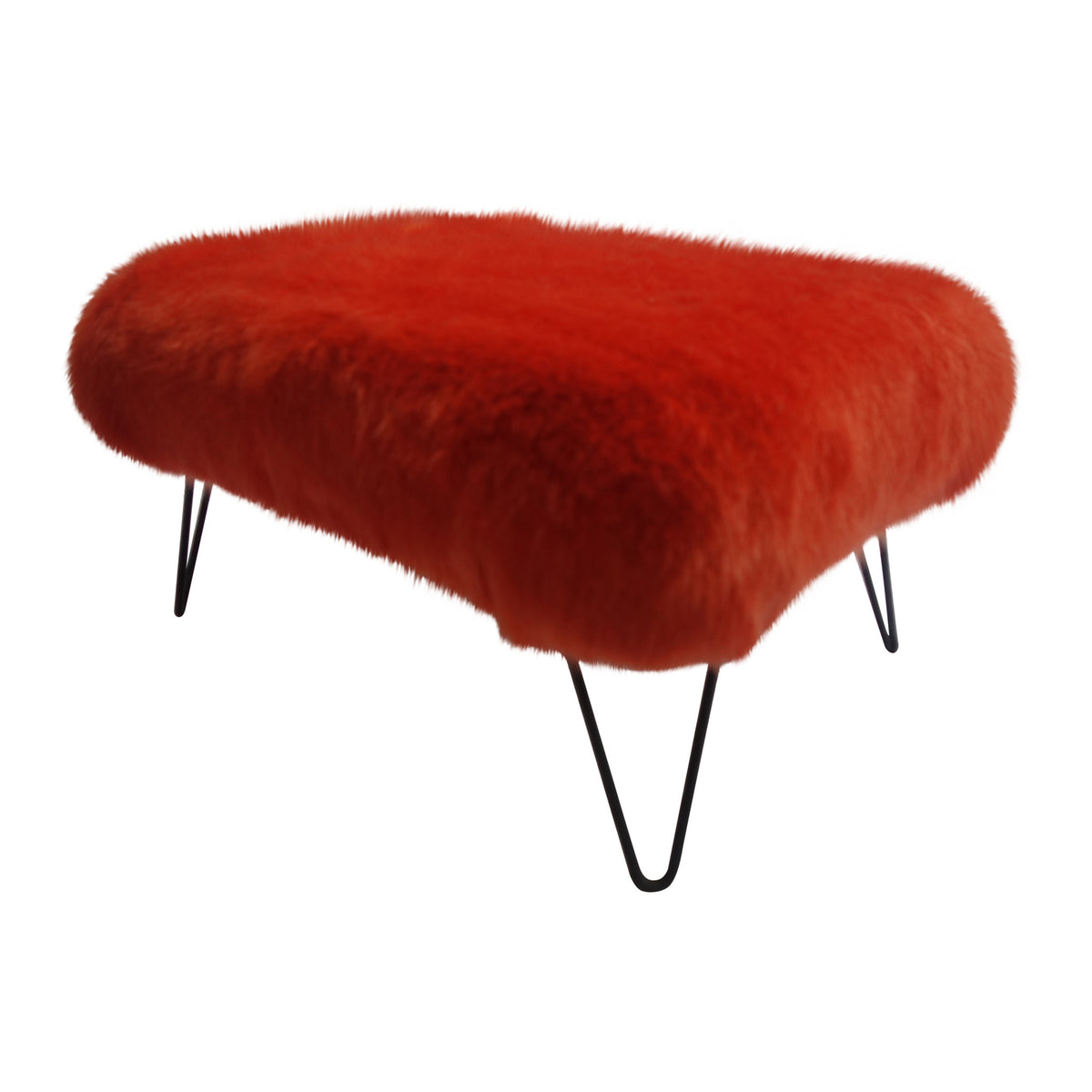 Super Luxe Medium Pile Faux Fur Footstool