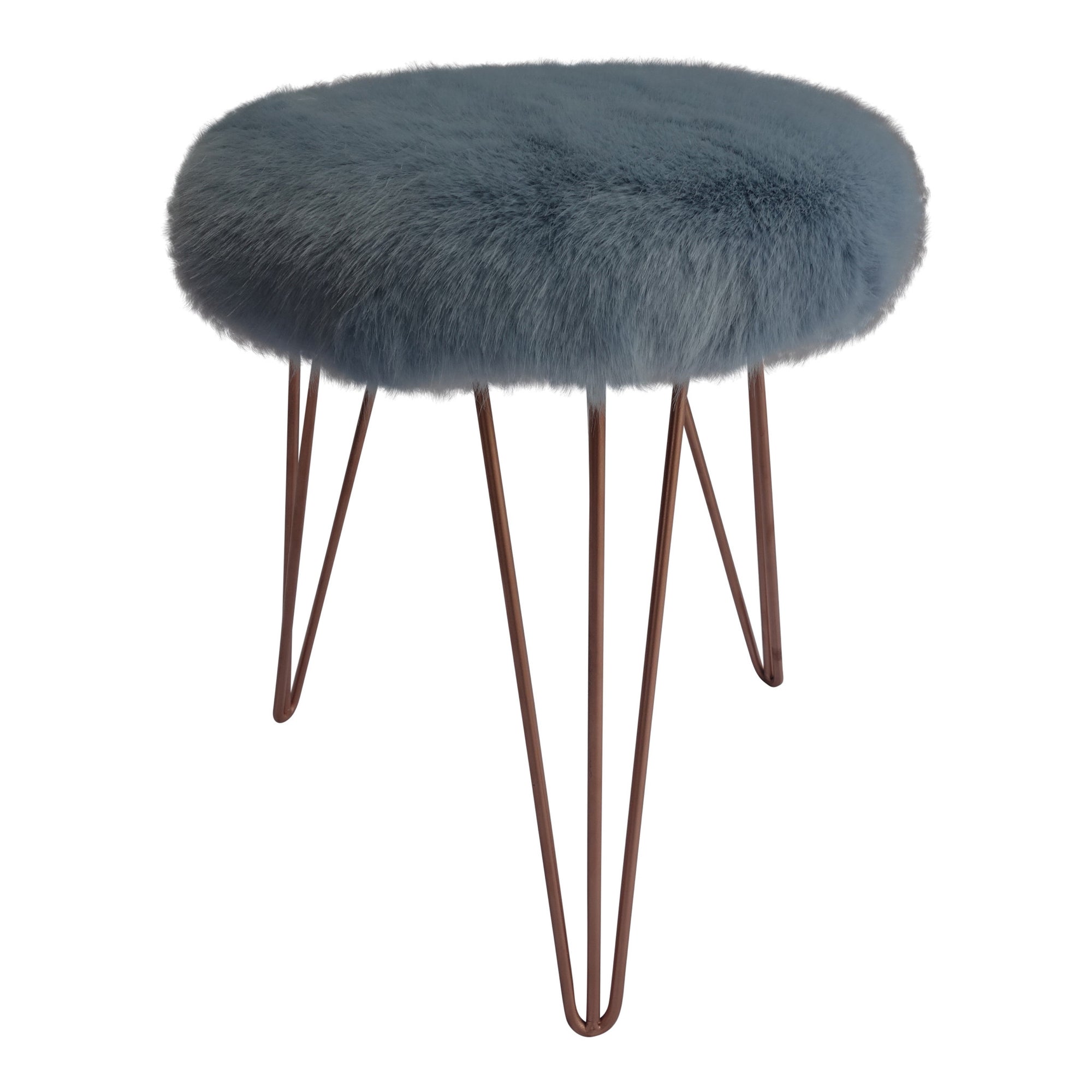 Grey faux sales fur stool