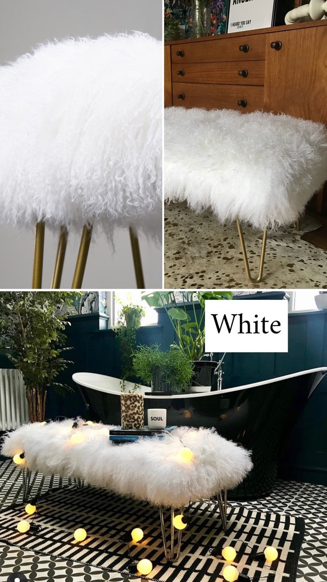 white mongolian sheepskin 