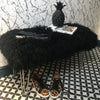 Mongolian Sheepskin bench in black  