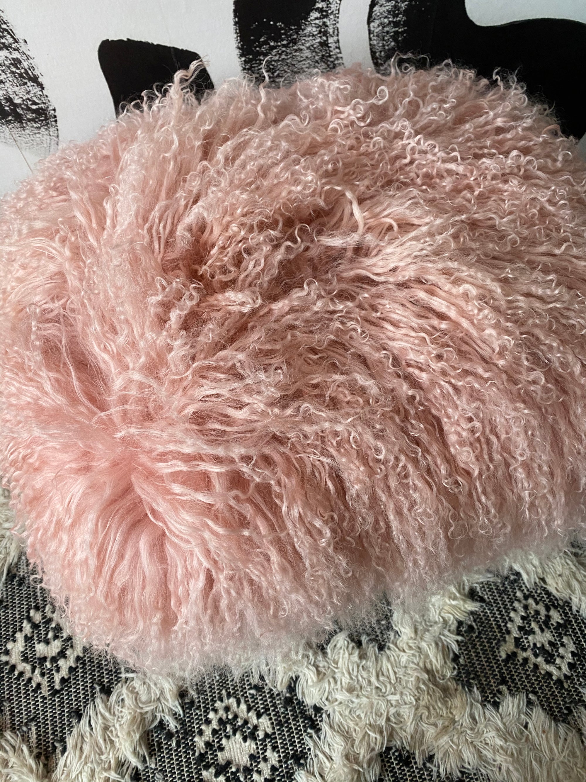 square mongolian console stool