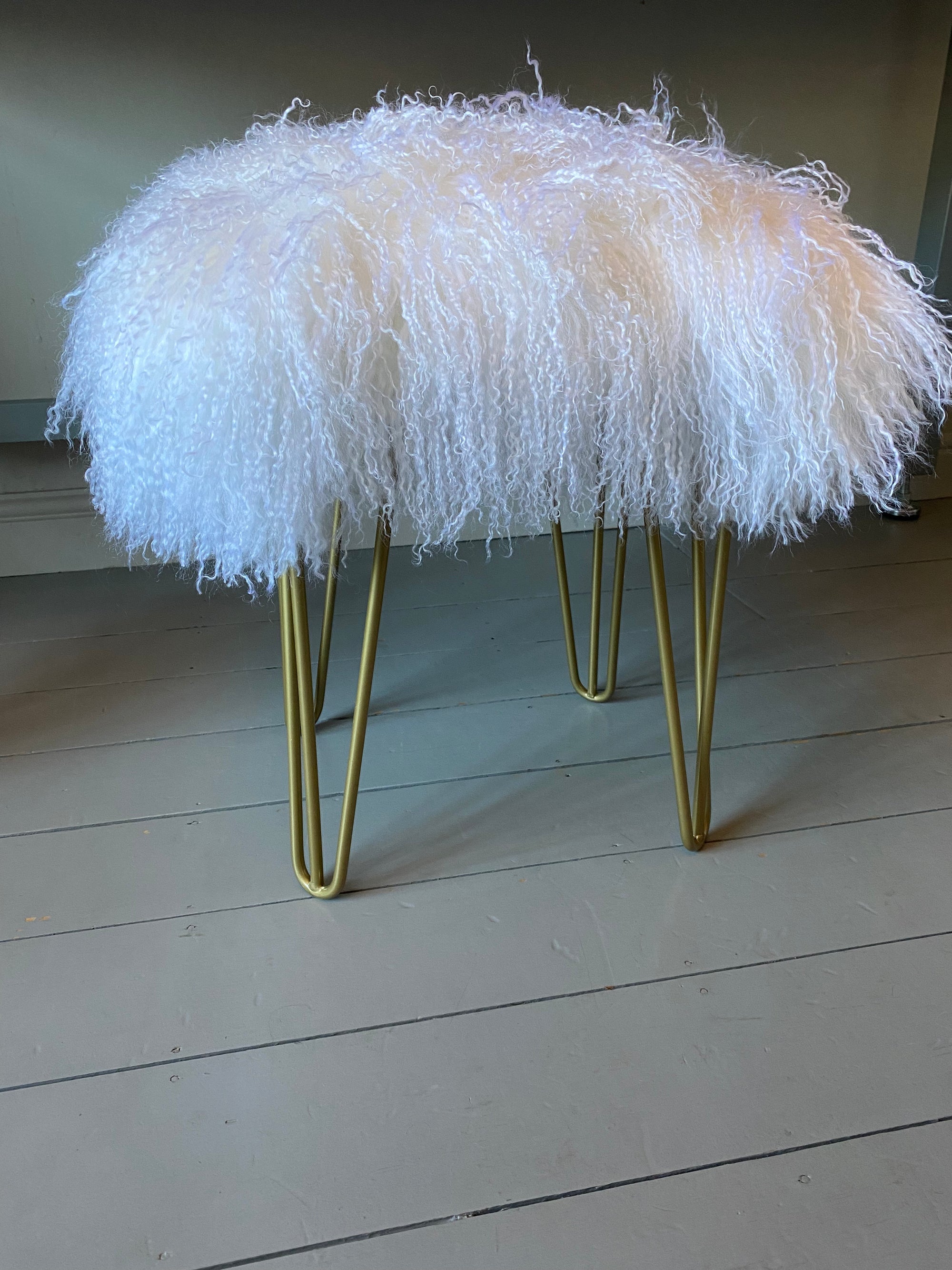 square mongolian console stool