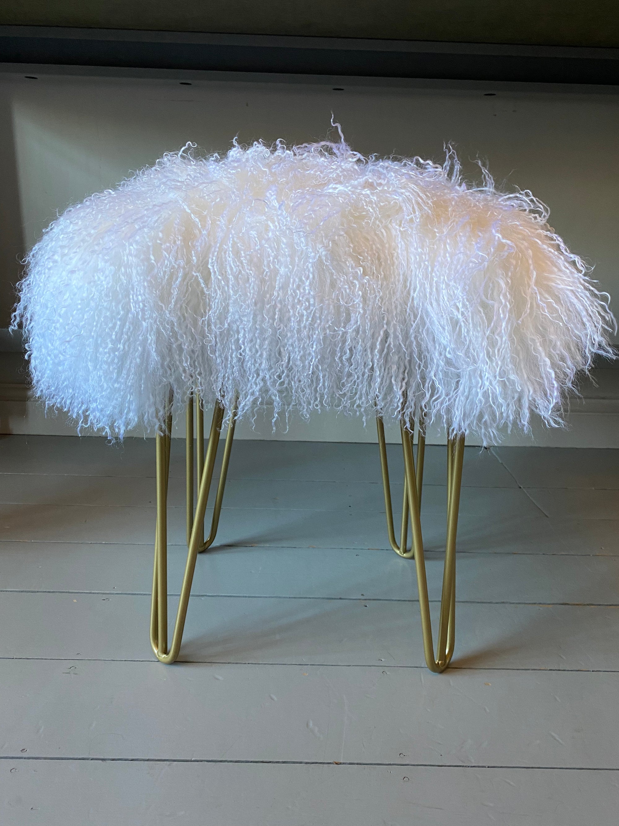 square mongolian console stool