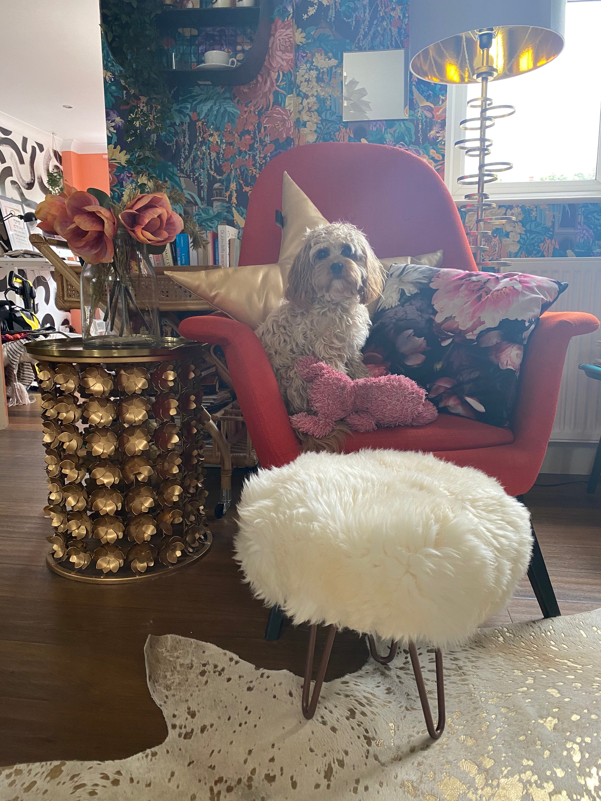 English Sheepskin Footstool Collection