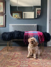 black Mongolian Sheepskin bench