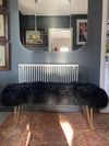 black Mongolian Sheepskin bench