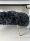 black Mongolian Sheepskin bench