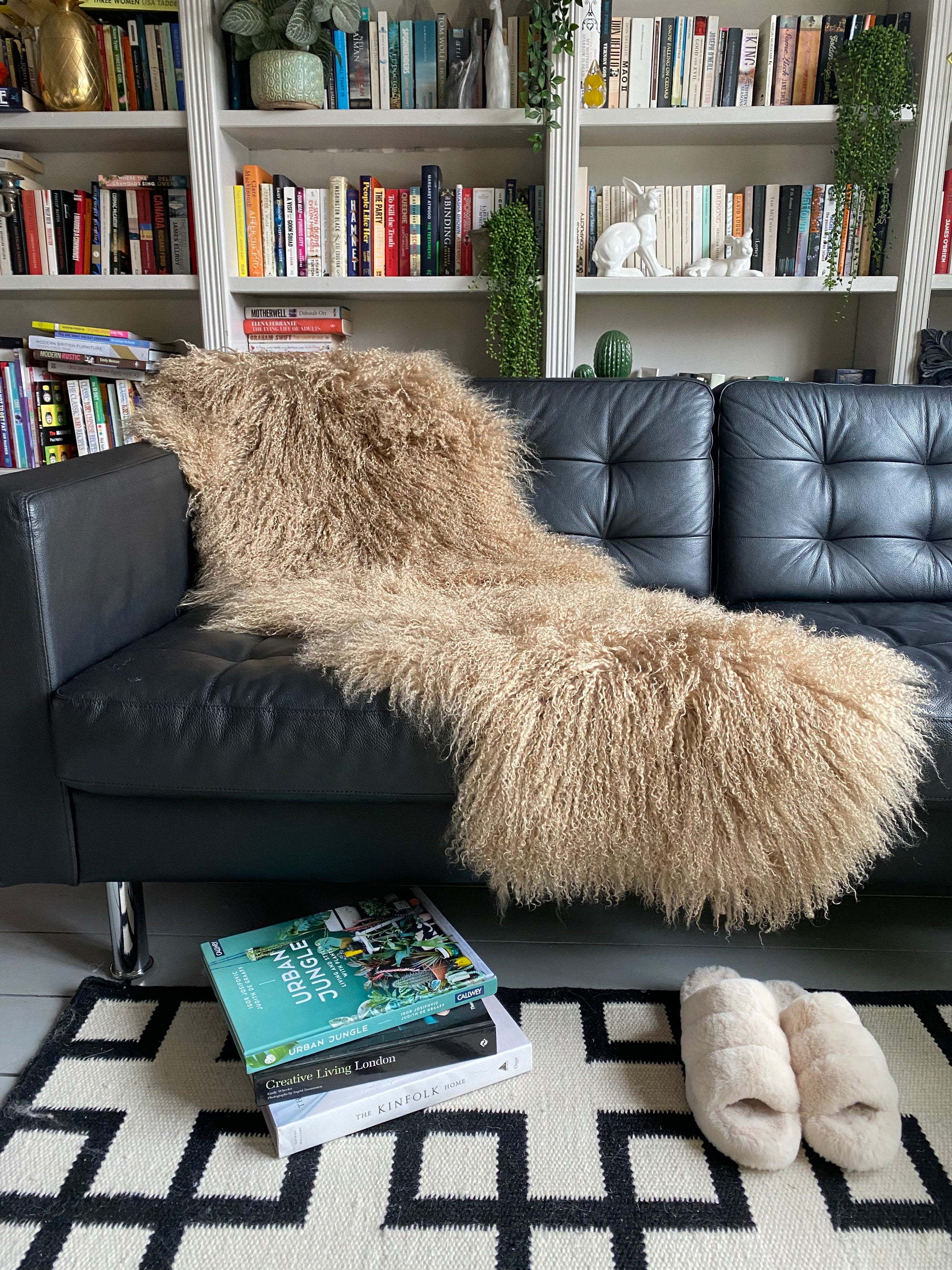 caramel Mongolian Sheepskin double rug 