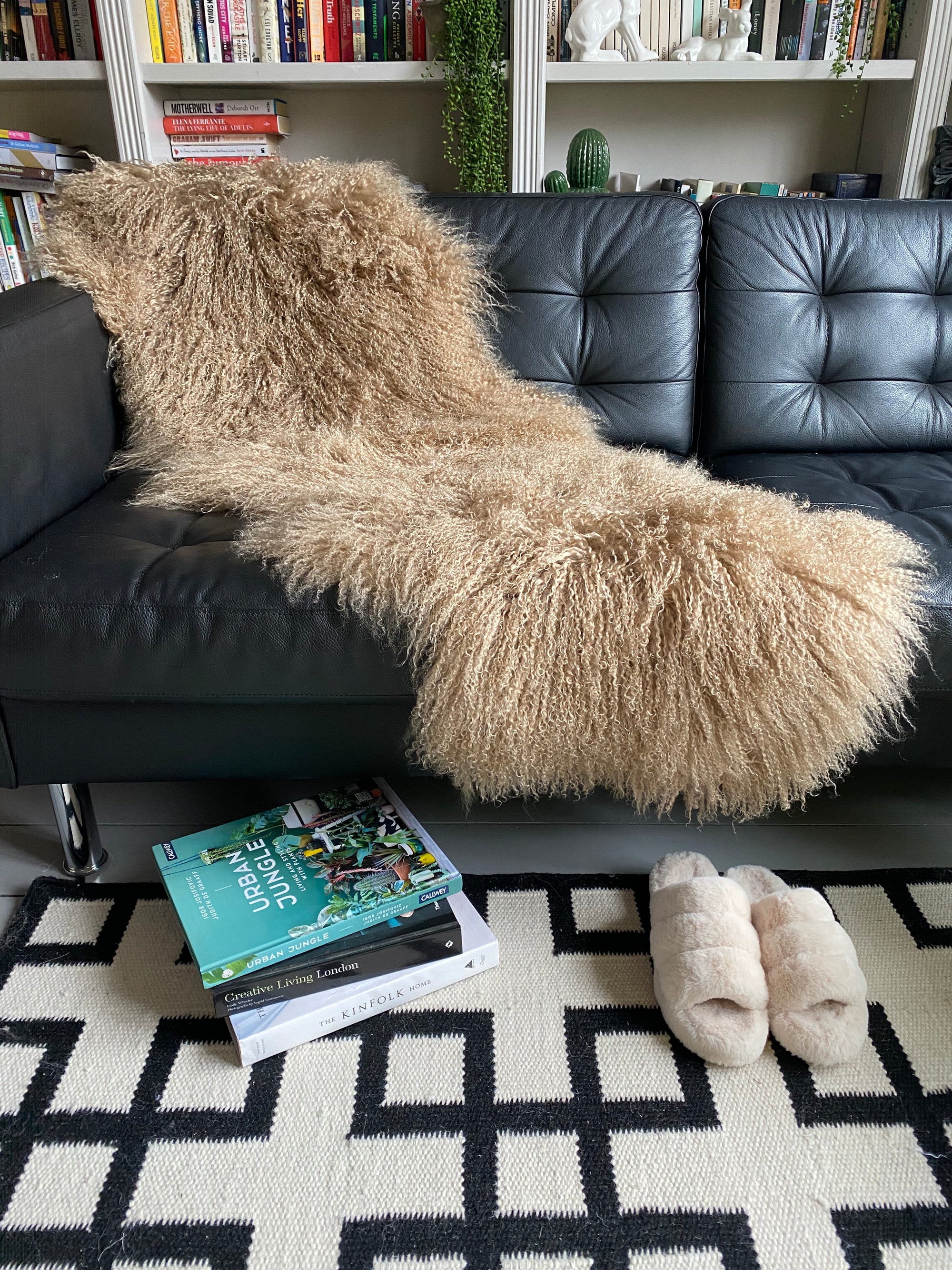 caramel Mongolian Sheepskin double rug