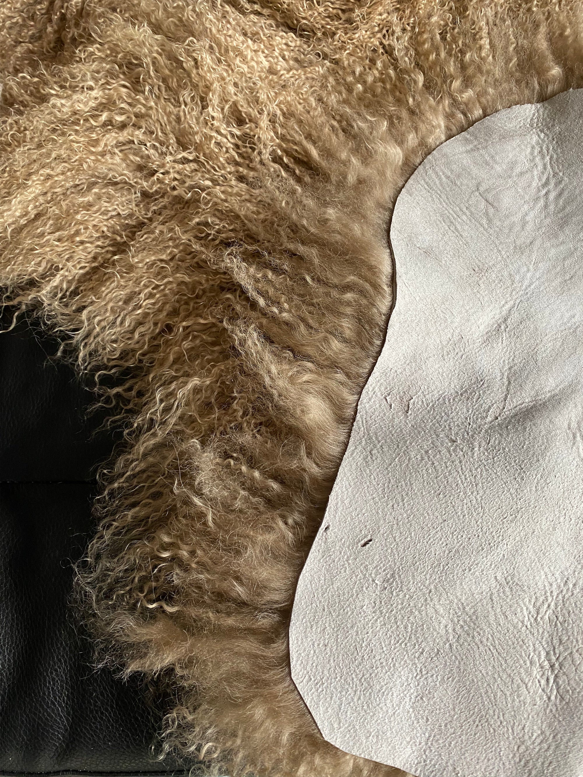 caramel Mongolian Sheepskin double rug
