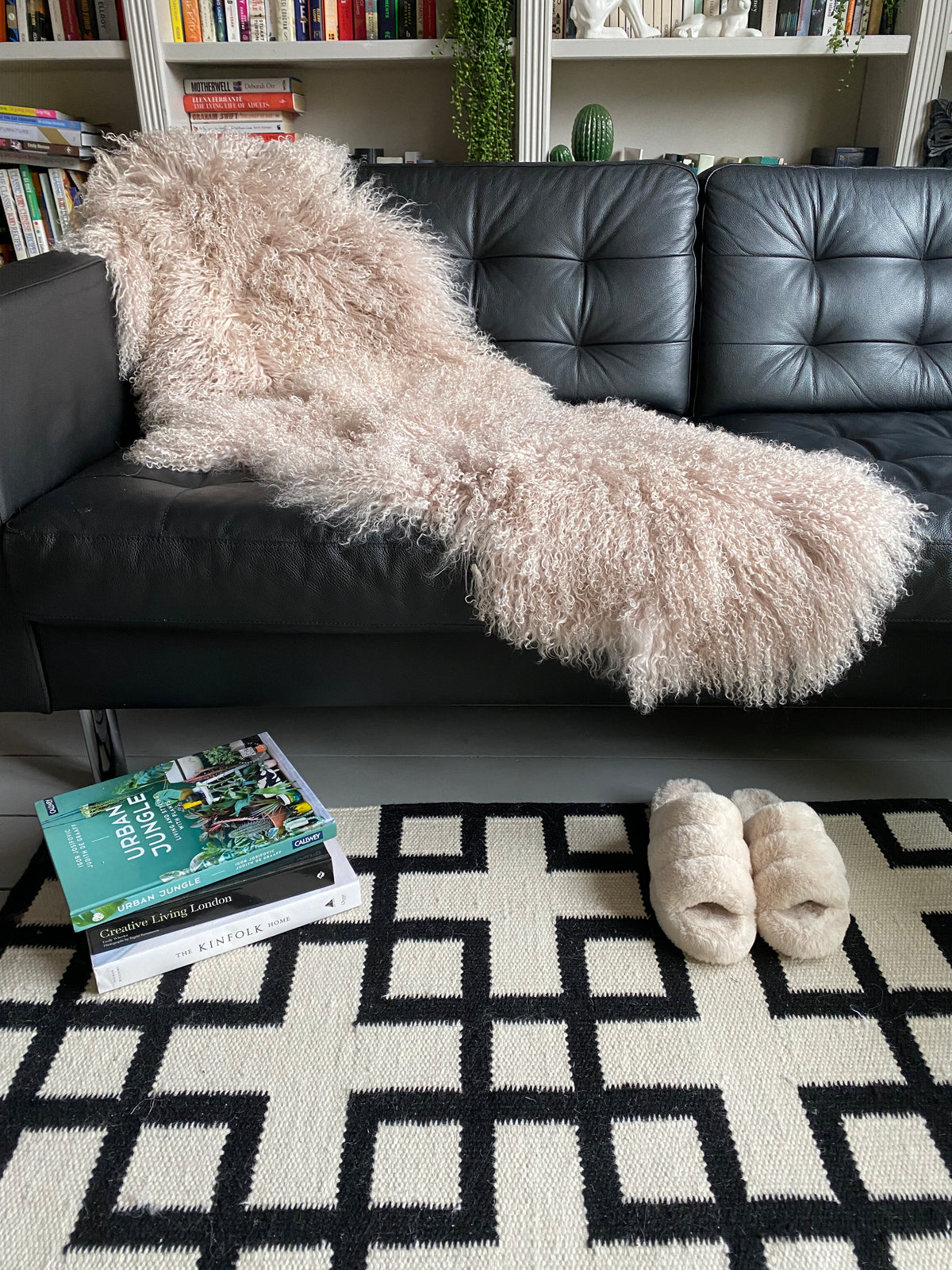 oyster sheepskin rug throw