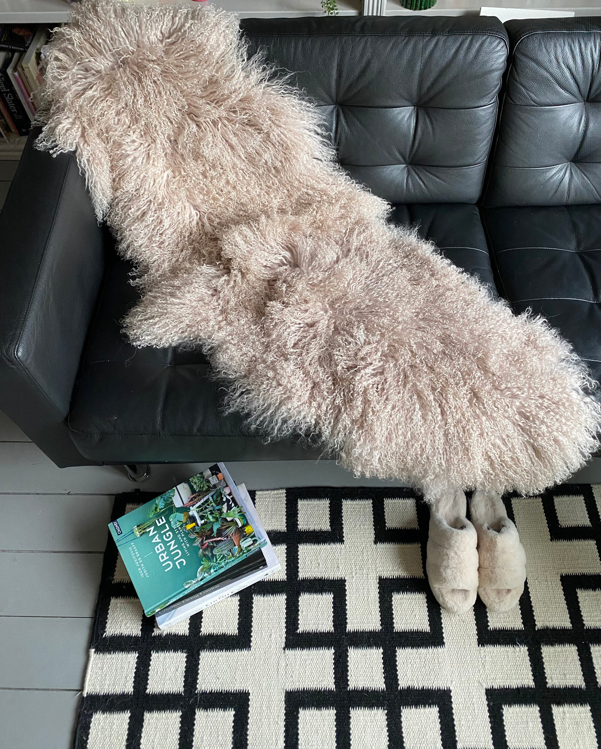 oyster sheepskin rug throw 