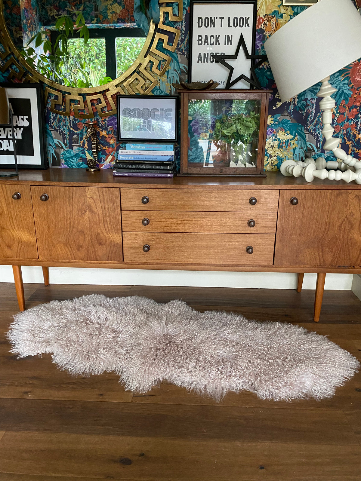 oyster sheepskin rug throw