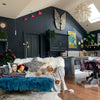 Teal turquoise mongolian sheepskin upholstered footstool with gold hairpin legs  Edit alt text
