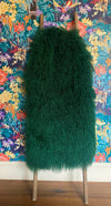 Emerald Green Mongolian sheepskin throw rug sheet