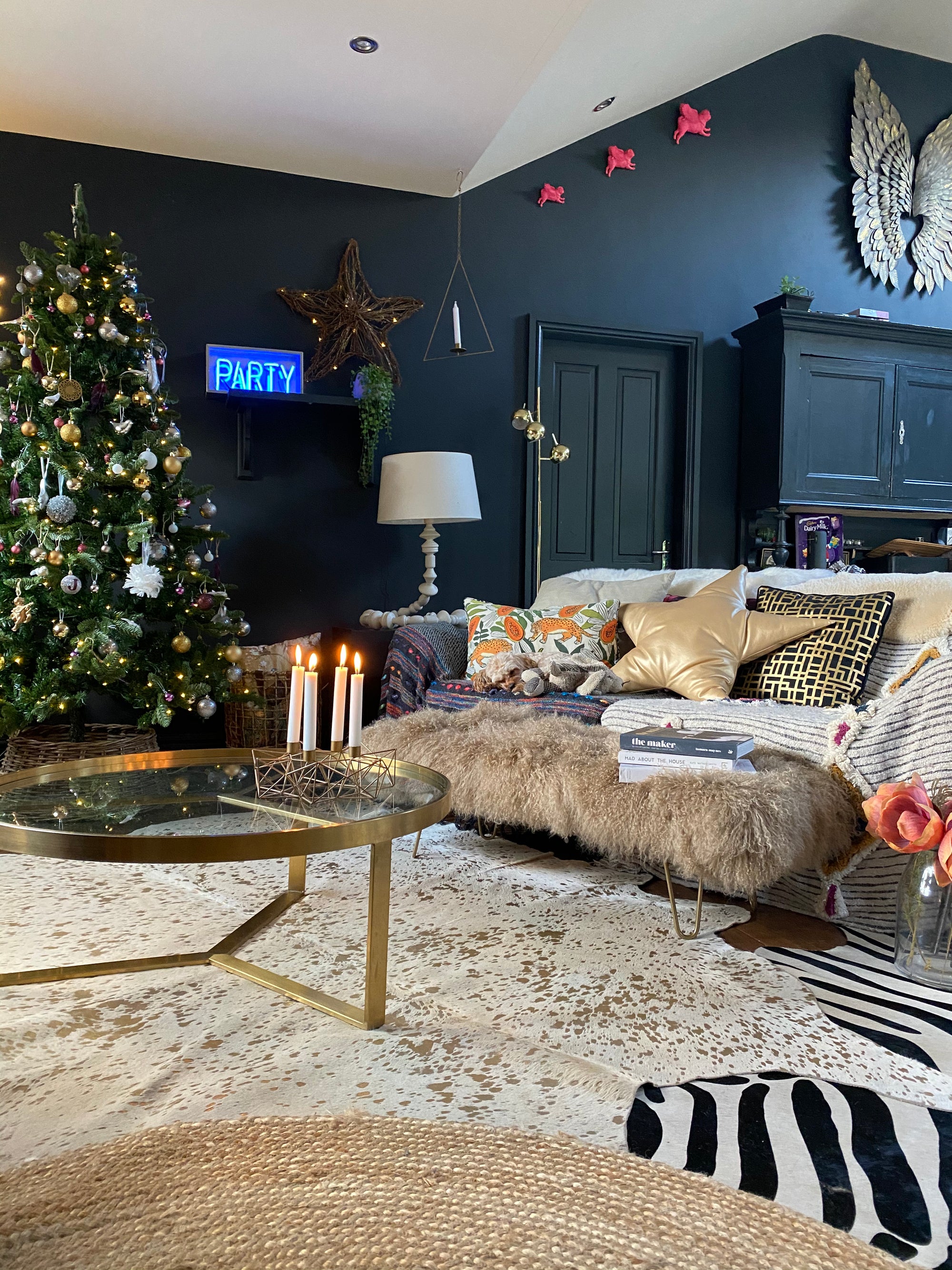 mongolian footstool caramel