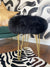 Black sheepskin stool 