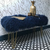 dark blue Mongolian Sheepskin bench