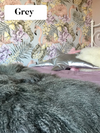 grey Mongolian Sheepskin throw rug
