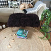 Mongolian Sheepskin footstool in wine