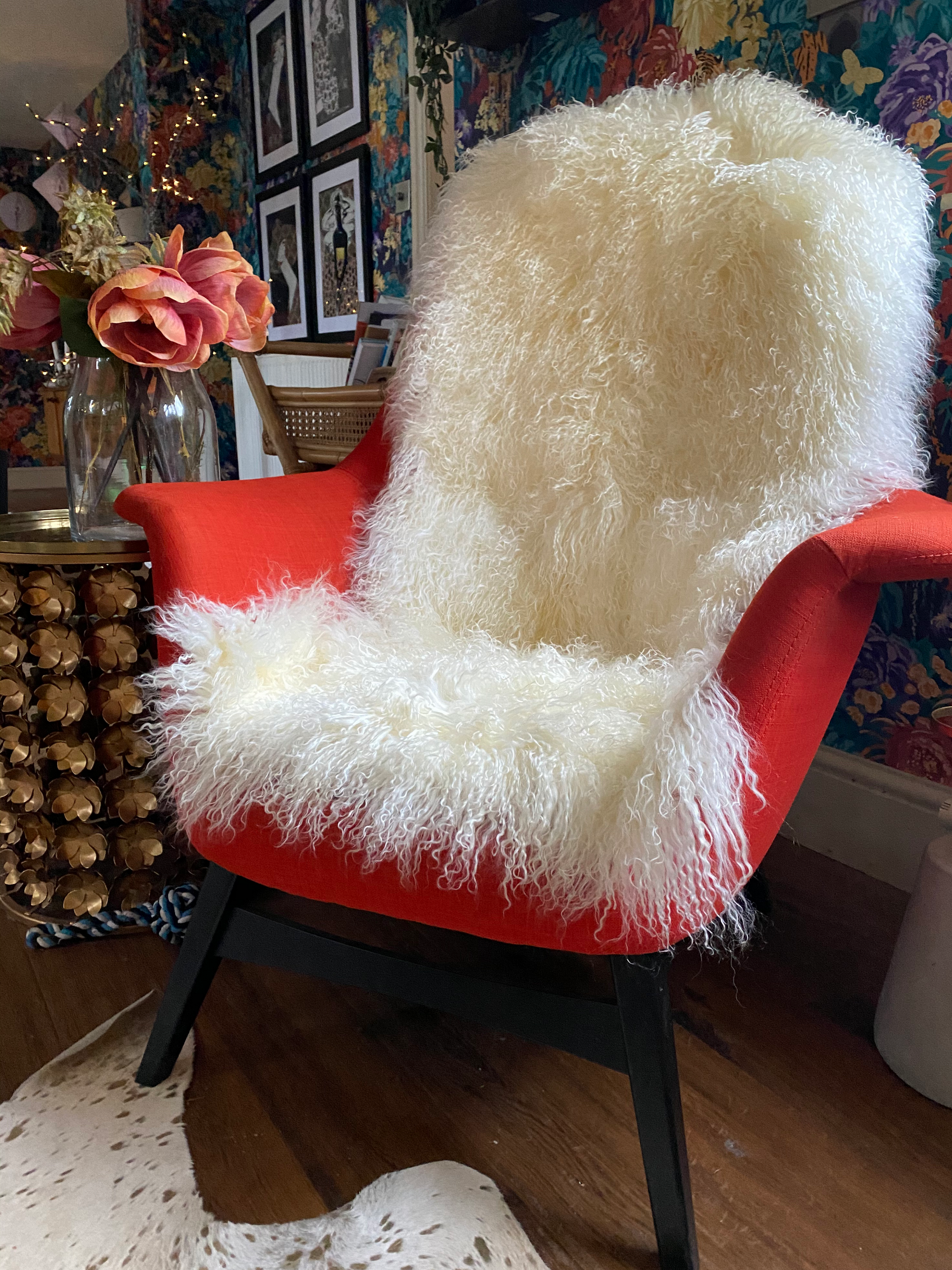 natural white Mongolian Sheepskin