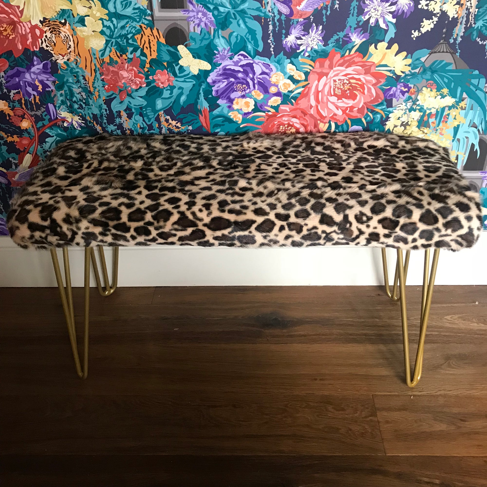 Patterned upholstered bench online
