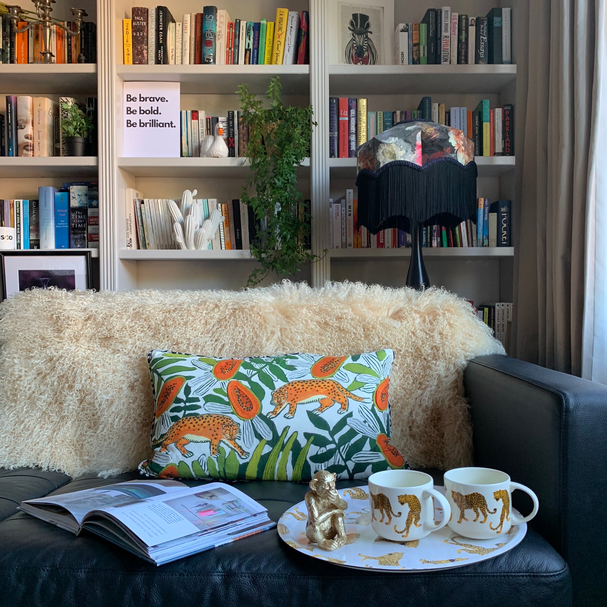 Oatmeal cream beige Mongolian Sheepskin throw sheet rug