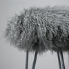 grey Mongolian Sheepskin stool